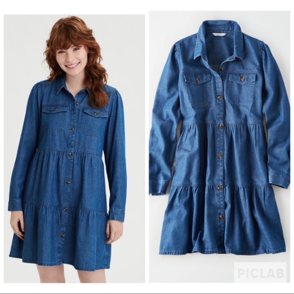 American Eagle Outfitters Dresses & Skirts - AE long sleeve shirt dress